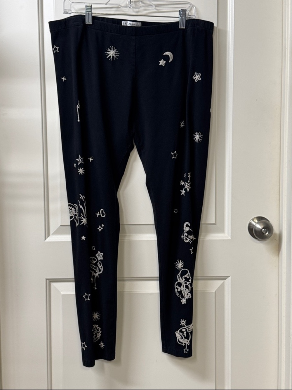 Johnny Was Black Star & Moon Print Leggings